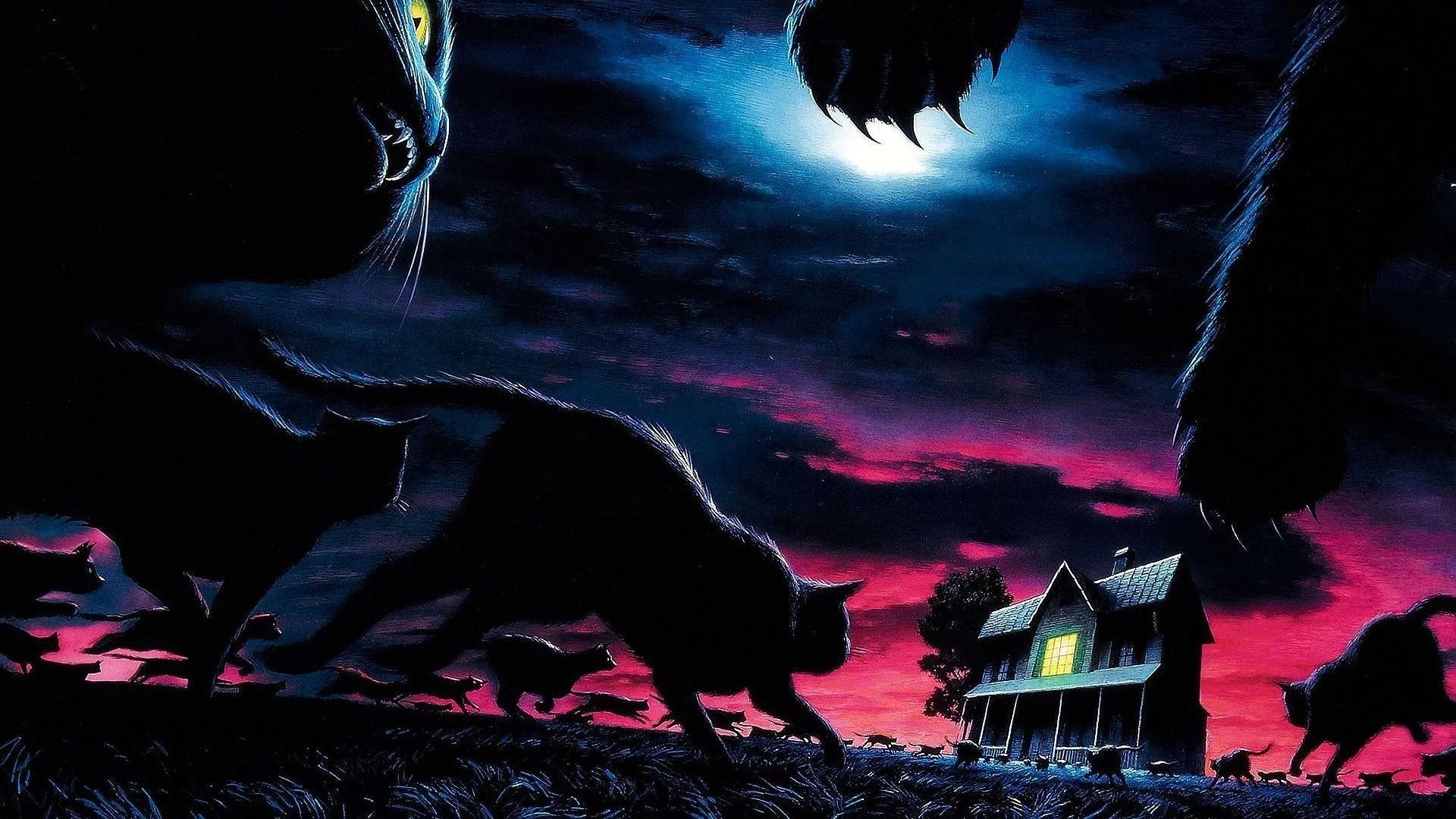 445150 Sleepwalkers cat night artwork